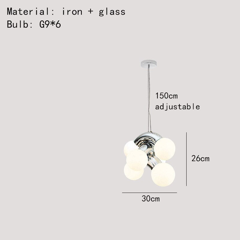 Chrom-Metall-Glaskugel-LED – Glaskugelleuchte 