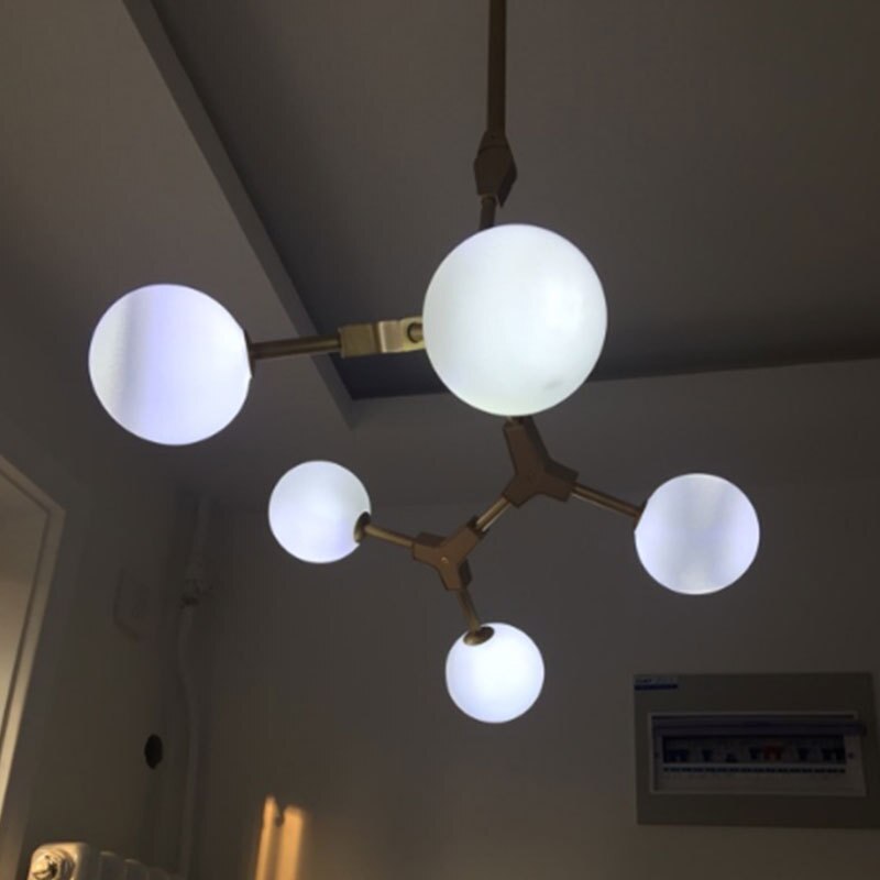 Circular Glass Ball Molecule Chandelier Lighting-ChandeliersDecor