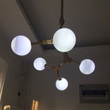 Circular Glass Ball Molecule Chandelier Lighting-ChandeliersDecor