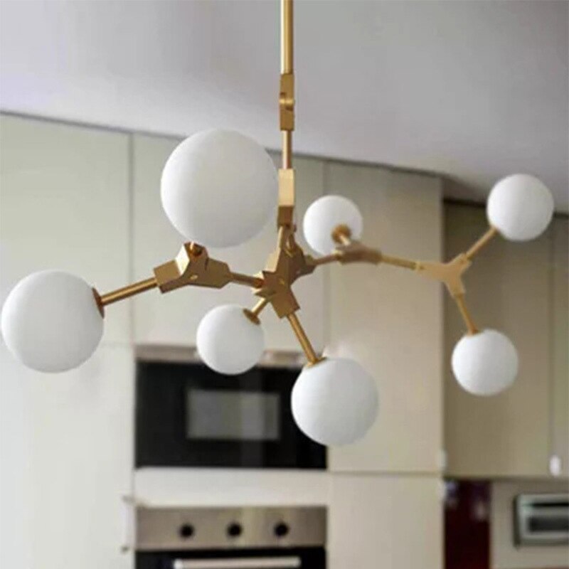 Circular Glass Ball Molecule Chandelier Lighting-ChandeliersDecor