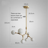 Circular Glass Ball Molecule Chandelier Lighting-ChandeliersDecor