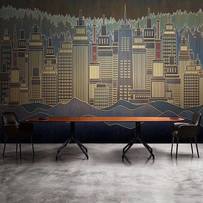 City Buildings Wallpaper for Home Wall Decor-ChandeliersDecor.com