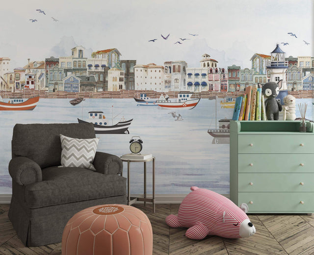 City Escape Wallpaper Mural: Stylish Urban Wall Art-ChandeliersDecor.com