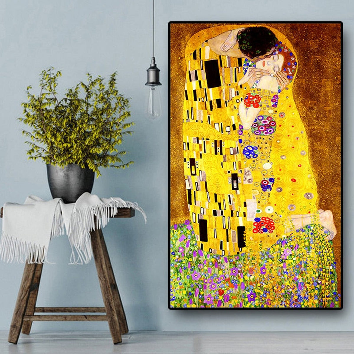 Classic Artist Gustav Klimt kiss Canvas Wall Art