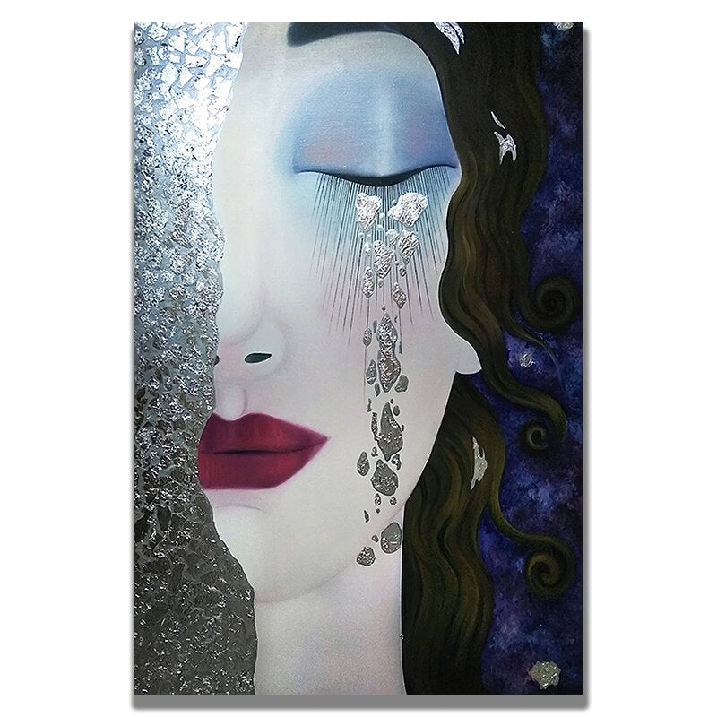 Classic Artist Gustav Klimt Kiss Tear Canvas Wall Art-ChandeliersDecor