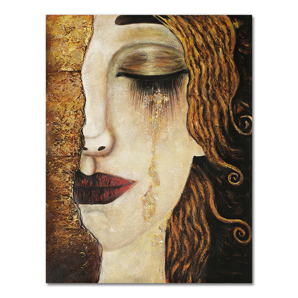 Classic Artist Gustav Klimt Kiss Tear Canvas Wall Art-ChandeliersDecor