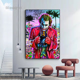 Classic Movie Character Joker Canvas Wall Art-ChandeliersDecor