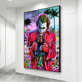 Classic Movie Character Joker Canvas Wall Art-ChandeliersDecor