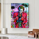 Classic Movie Character Joker Canvas Wall Art-ChandeliersDecor