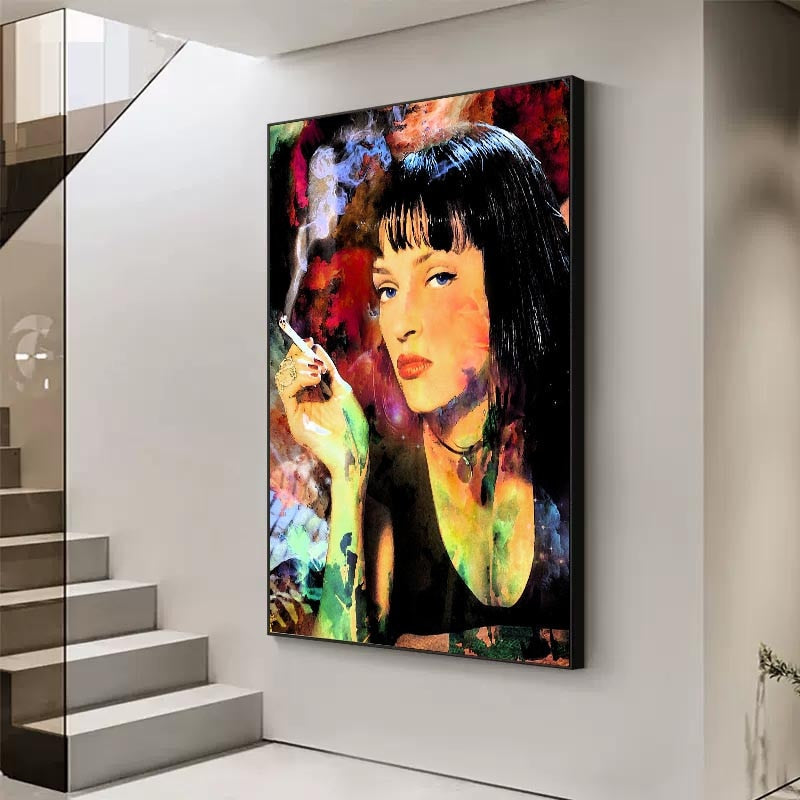 Classica Movie Pulp Fiction Mia Canvas Wall Art-ChandeliersDecor