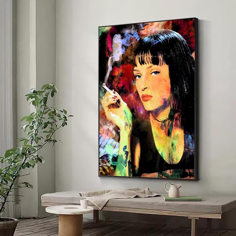 Classica Movie Pulp Fiction Mia Canvas Wall Art-ChandeliersDecor