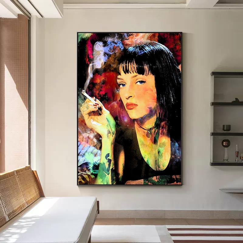 Classica Movie Pulp Fiction Mia Canvas Wall Art-ChandeliersDecor