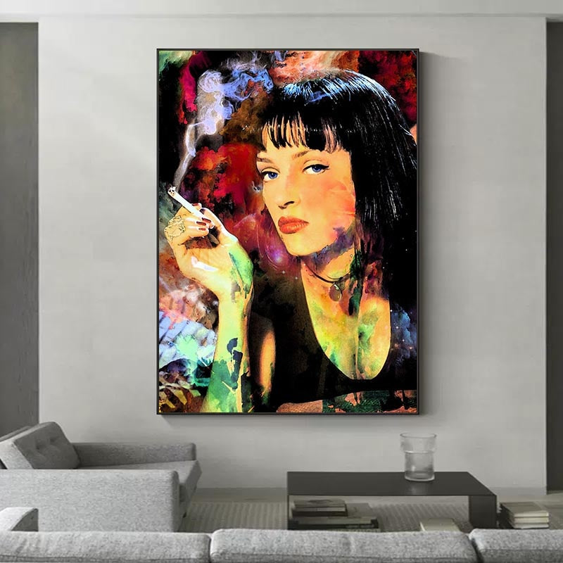 Classica Movie Pulp Fiction Mia Canvas Wall Art-ChandeliersDecor