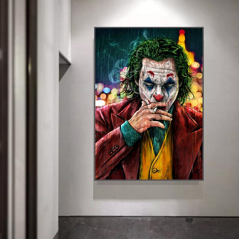 Classical The Joker Man Canvas Wall Art-ChandeliersDecor