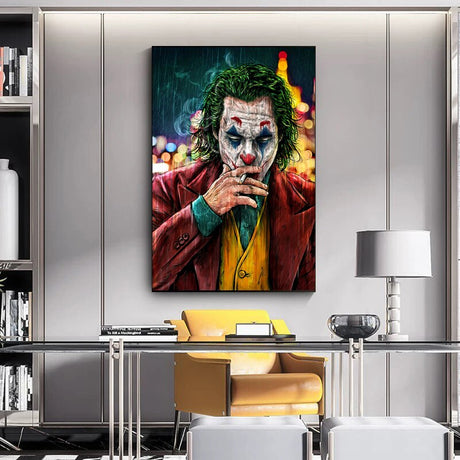 Classical The Joker Man Canvas Wall Art-ChandeliersDecor