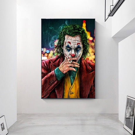 Classical The Joker Man Canvas Wall Art-ChandeliersDecor