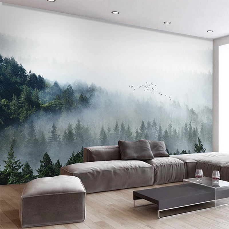 Cloudy Morning Birds Wallpaper Mural - Stunning Wall Decor-ChandeliersDecor