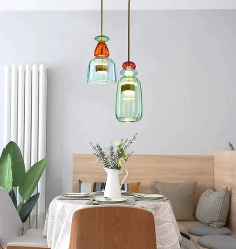 Colorful Glass LED Pendant Lights - Illuminate Your Space with Elegance-ChandeliersDecor