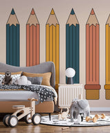 Colour Pencils Creative Kids Wallpaper Mural-ChandeliersDecor.com
