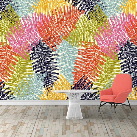 Colourful Leaves Wallpaper: Get Vibrant & Striking Designs-ChandeliersDecor