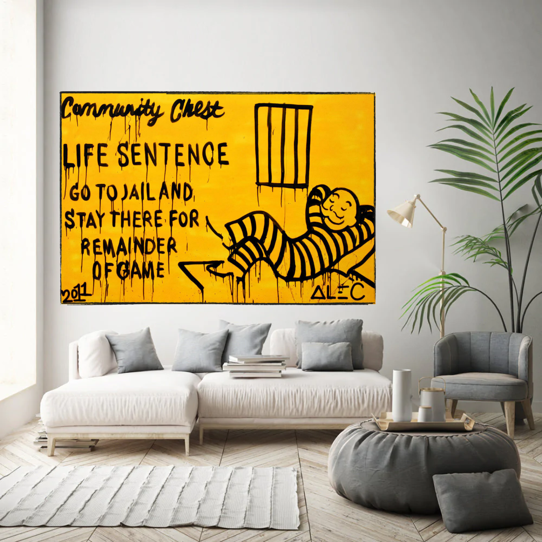 Community Chest Go To Jail - Mr Monopoly Wall Art-ChandeliersDecor