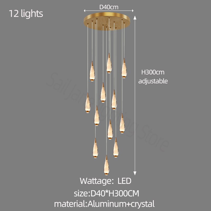 Cones Staircase Chandelier: Exquisite Lighting Solution-ChandeliersDecor