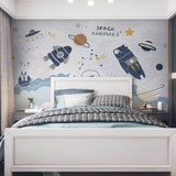 Cosmic Space Rocket Adventures Wallpaper-ChandeliersDecor.com