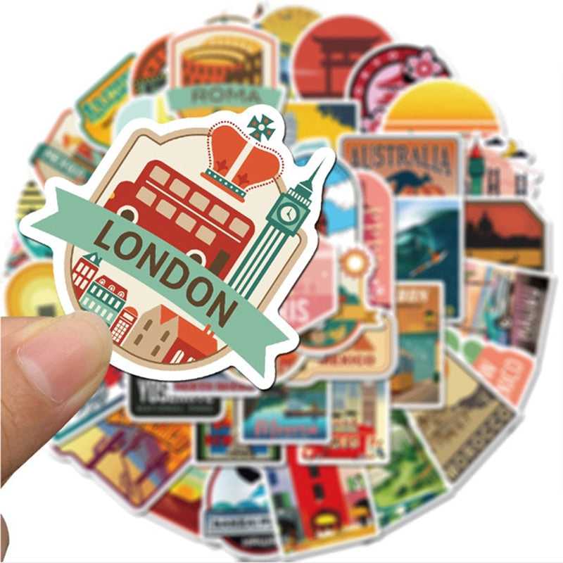 Countries Famous Buildings Stickers Pack – Iconic Landmarks-ChandeliersDecor