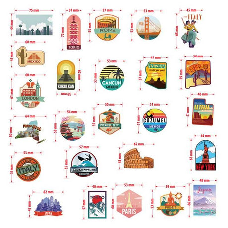 Countries Famous Buildings Stickers Pack – Iconic Landmarks-ChandeliersDecor