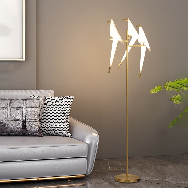 Crane The Bird LED Floor Lamp: Illuminate in Style-ChandeliersDecor