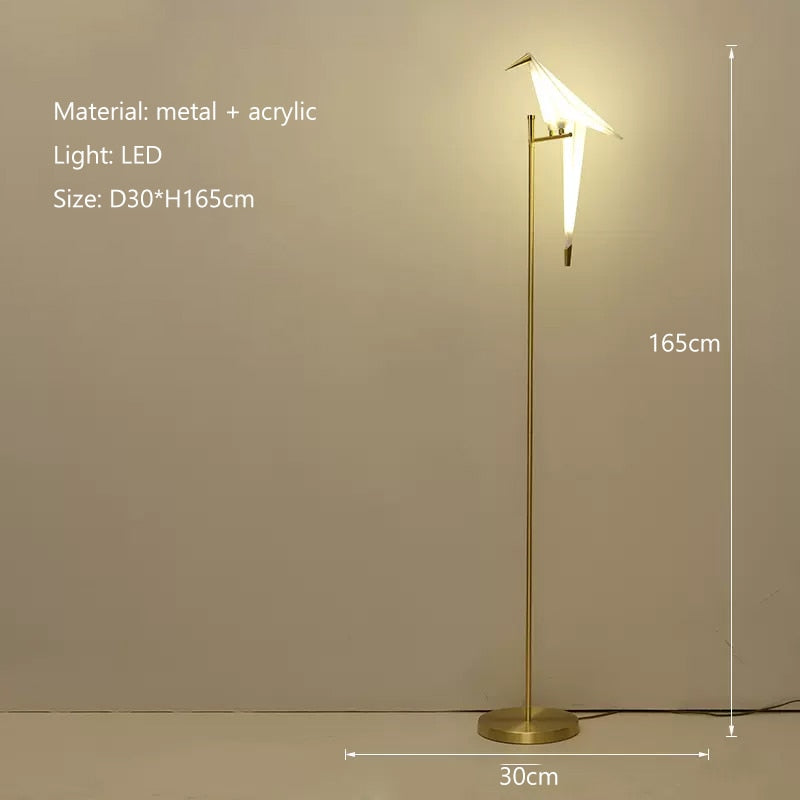 Crane The Bird LED Floor Lamp: Illuminate in Style-ChandeliersDecor