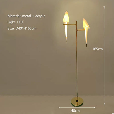 Crane The Bird LED Floor Lamp: Illuminate in Style-ChandeliersDecor