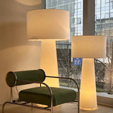 Cream Fabric Floor Lamp - Nordic Minimalist-ChandeliersDecor