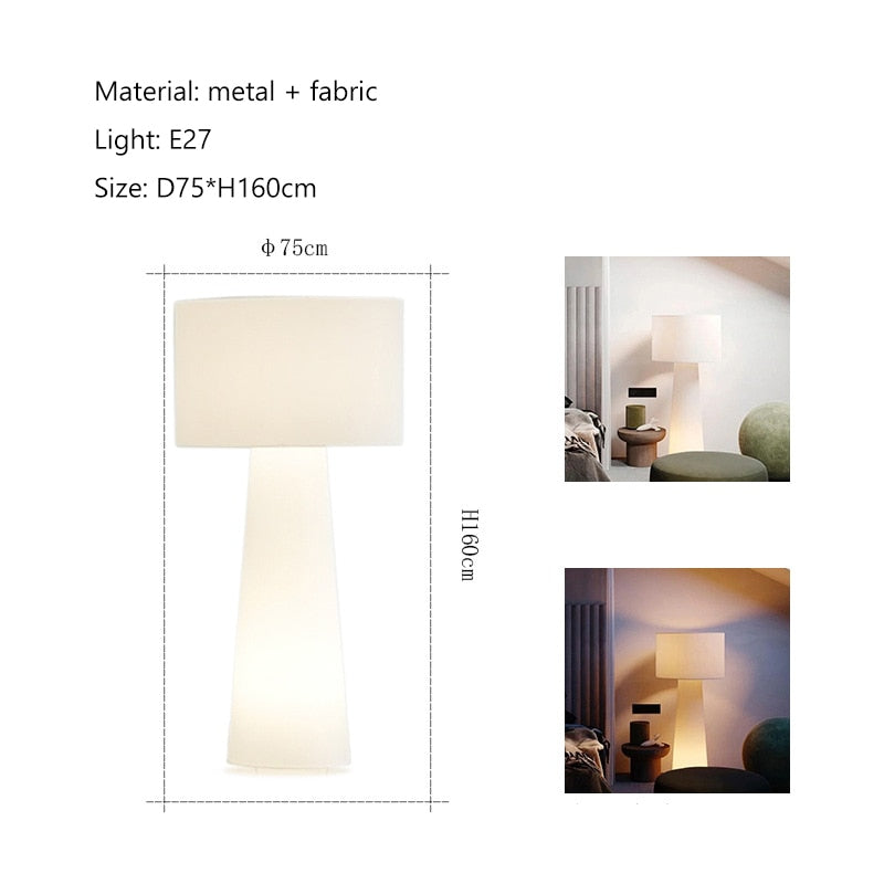 Cream Fabric Floor Lamp - Nordic Minimalist-ChandeliersDecor