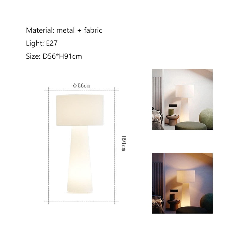 Cream Fabric Floor Lamp - Nordic Minimalist-ChandeliersDecor