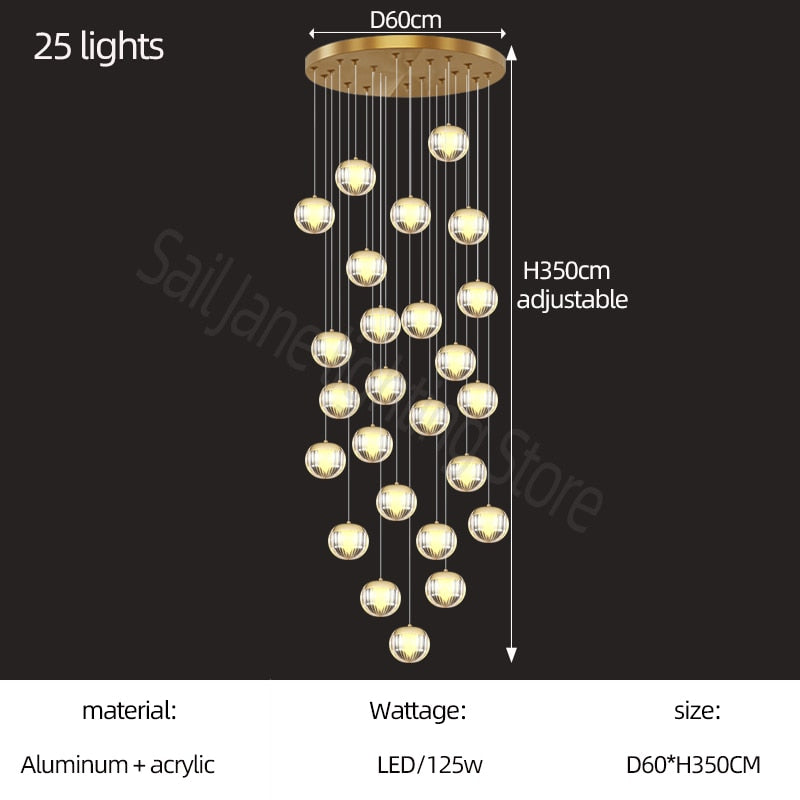 Crystal Ball Staircase Chandelier: Enhancing Your Space-ChandeliersDecor