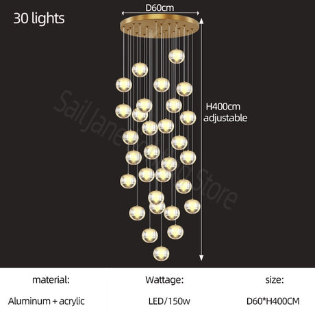 Crystal Ball Staircase Chandelier: Enhancing Your Space-ChandeliersDecor