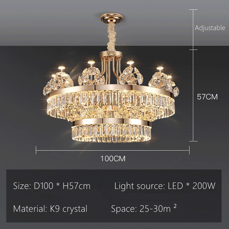 Crystal Ceiling Grand Chandelier: Elegant Lighting Fixture-ChandeliersDecor