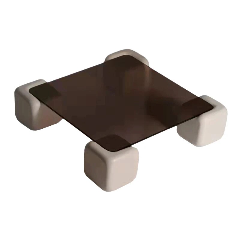 Table basse carrée en bois de pin transparent