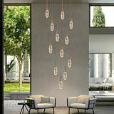 Crystal Cones Staircase Chandelier – Stunning Elegance-ChandeliersDecor