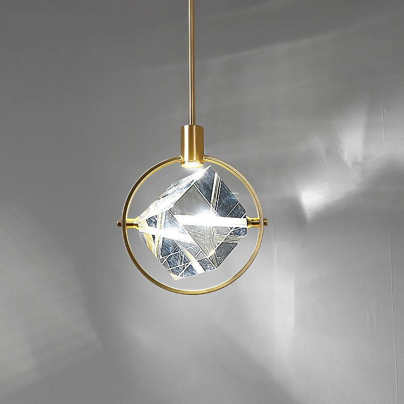 Crystal Cube LED Rotatable Pendant Chandelier-ChandeliersDecor