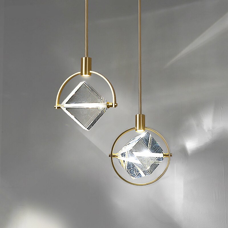 Crystal Cube LED Rotatable Pendant Chandelier-ChandeliersDecor