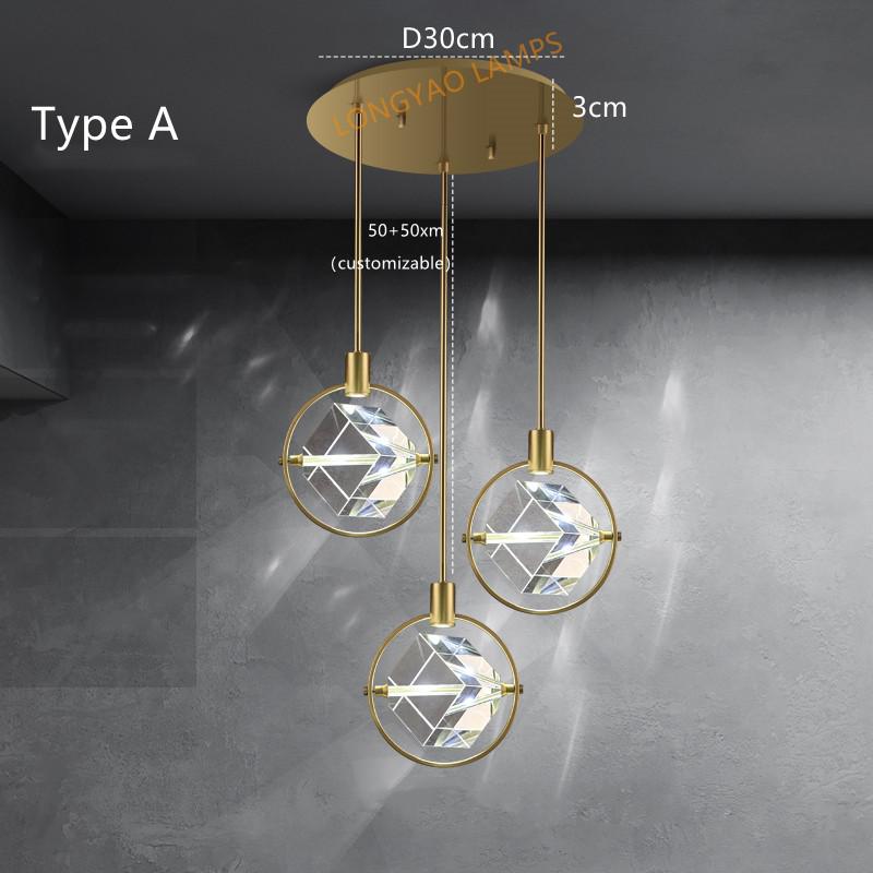 Crystal Cube LED Rotatable Pendant Chandelier-ChandeliersDecor