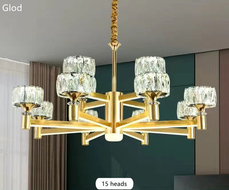 Crystal Cylinders LED Chandelier - Modern Lighting-ChandeliersDecor