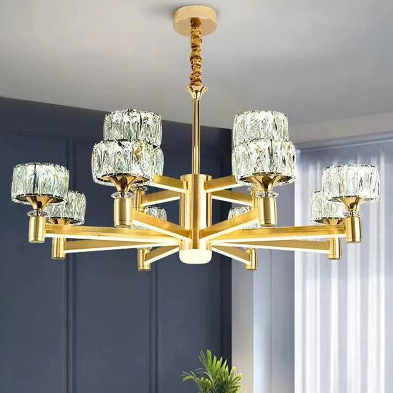 Crystal Cylinders LED Chandelier - Modern Lighting-ChandeliersDecor