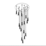 Crystal Drops Staircase Chandelier: Elegant Lighting-ChandeliersDecor