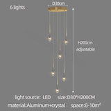 Crystal Drops Staircase Chandelier - Exquisite Home Lighting-ChandeliersDecor