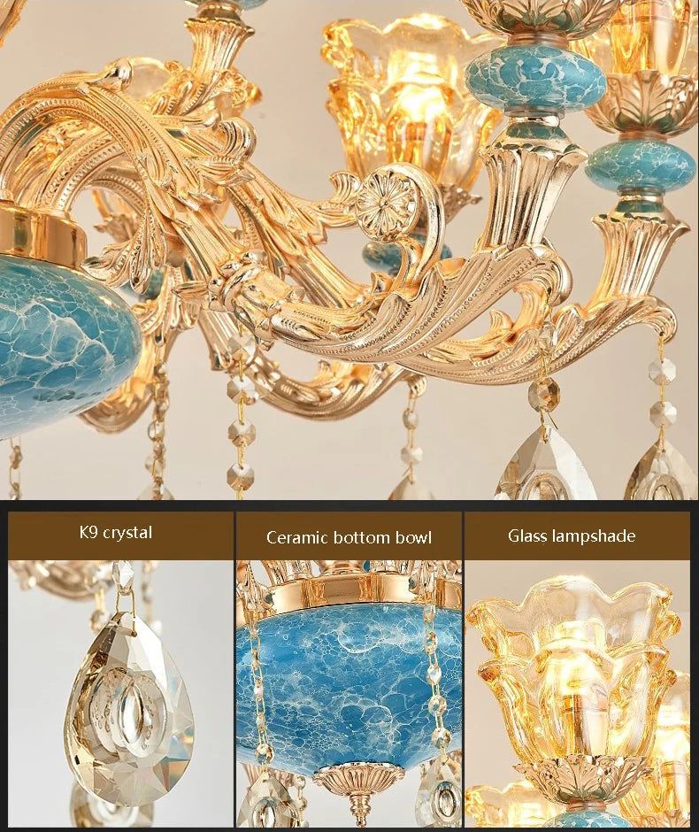 Crystal Elegance Chandelier - K9 Crystal Ceramic Atmosphere Chandelier-ChandeliersDecor