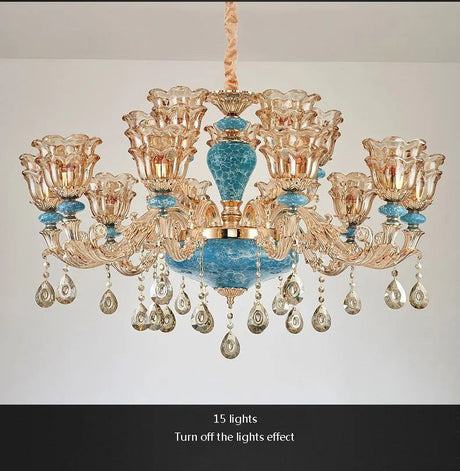 Crystal Elegance Chandelier - K9 Crystal Ceramic Atmosphere Chandelier-ChandeliersDecor