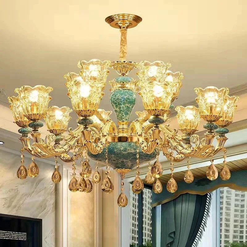 Crystal Elegance Chandelier - K9 Crystal Ceramic Atmosphere Chandelier-ChandeliersDecor